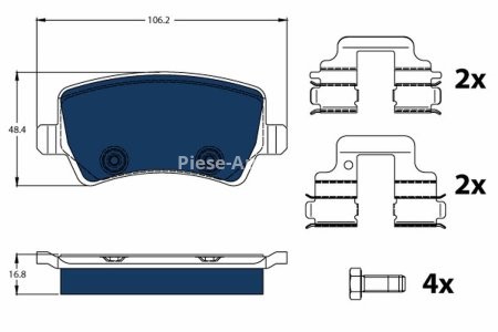 Set plăcuțe frână TRW, spate, pentru: VOLVO S60 II, S80 II, V60 I, V70 III, XC60 I, XC60 II, XC70 II; LAND ROVER RANGE ROVER EVOQUE 1.5-4.4 03.06- 3