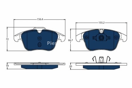 Set plăcuțe frână TRW, spate, pentru: VOLVO S60 II, S80 II, V60 I, V70 III, XC60 I, XC70 II; LAND ROVER RANGE ROVER EVOQUE 1.5-4.4 03.06-12.19