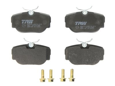 Set plăcuțe frână TRW, spate, (cu accesorii; cu șuruburi de ghidare etrier frână), pentru: LAND ROVER DISCOVERY II, RANGE ROVER I, RANGE ROVER II 2.5D-4.6 11.88-06.04