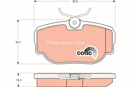 Set plăcuțe frână TRW, spate, (cu accesorii; cu șuruburi de ghidare etrier frână), pentru: LAND ROVER DISCOVERY II, RANGE ROVER I, RANGE ROVER II 2.5D-4.6 11.88-06.04