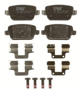 Set plăcuțe frână TRW, spate, (cu accesorii; cu șuruburi de ghidare etrier frână), pentru: LAND ROVER FREELANDER 2 2.0/3.2 10.06-10.14 3