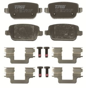 Set plăcuțe frână TRW, spate, (cu accesorii; cu șuruburi de ghidare etrier frână), pentru: LAND ROVER FREELANDER 2 2.2D 10.06-10.14 3