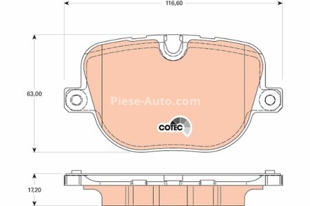 Set plăcuțe frână TRW, spate, (cu accesorii; cu șuruburi de ghidare etrier frână), pentru: LAND ROVER RANGE ROVER III, RANGE ROVER SPORT I 4.4D/5.0 04.09-03.13