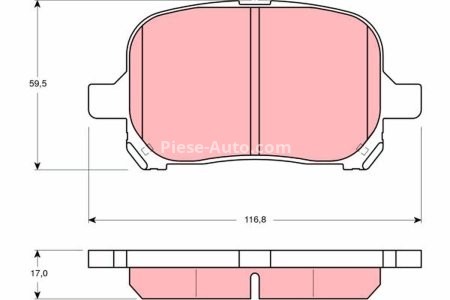Set plăcuțe frână TRW, față, pentru: LEXUS ES, RX; TOYOTA CAMRY, GAIA, HARRIER, MARK II, NADIA, PREVIA II, SOLARA 2.0-3.0 09.91-02.06