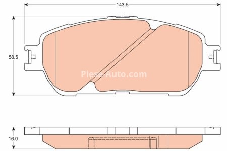 Set plăcuțe frână TRW, față, pentru: LEXUS ES; TOYOTA AVALON, CAMRY, SIENNA, SOLARA, TACOMA 2.4-4.0 08.01-