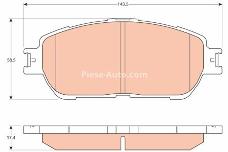 Set plăcuțe frână TRW, față, pentru: LEXUS ES; TOYOTA CAMRY, SIENNA 2.0-3.5 08.01-