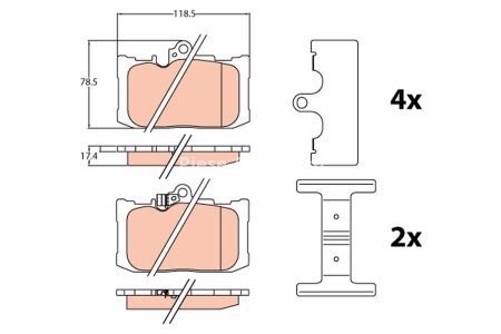 Set plăcuțe frână TRW, față, pentru: LEXUS GS, RC 2.0/3.5/3.5H 01.12- 3