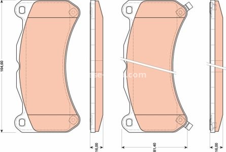 Set plăcuțe frână TRW, față, pentru: LEXUS IS II 5.0 11.07-03.13 3