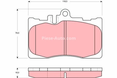 Set plăcuțe frână TRW, față, pentru: LEXUS LS; TOYOTA CELSIOR 4.3 08.00-08.06 3