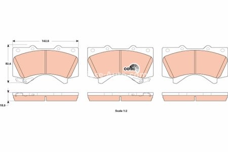Set plăcuțe frână TRW, față, pentru: LEXUS LX; TOYOTA LAND CRUISER 200, LAND CRUISER PRADO, SEQUOIA, TUNDRA 2.8D-5.7ALK 01.00-