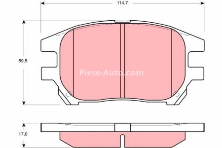 Set plăcuțe frână TRW, față, pentru: LEXUS RX; TOYOTA HARRIER 2.2/2.4/3.0 05.97-05.03 3