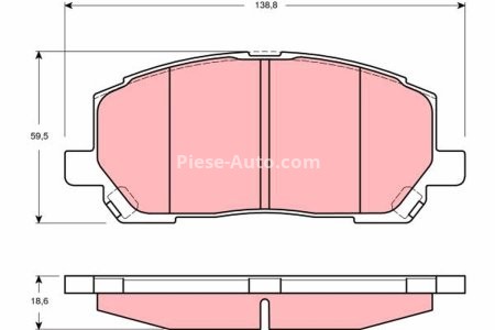 Set plăcuțe frână TRW, față, pentru: LEXUS RX; TOYOTA HIGHLANDER, HIGHLANDER / KLUGER 2.4/3.0/3.3 01.98-08.07 3