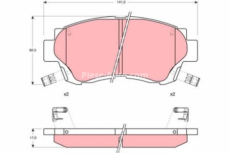 Set plăcuțe frână TRW, față (cu suplimente), pentru: LEXUS ES, LS, SC; TOYOTA ALTEZZA, ALTEZZA GITA, AVALON, BREVIS, CAMRY, CELICA, CROWN, MARK II, MARK II VIII, PROGRES 2.0-4.0 12.89- 3