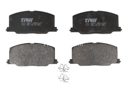 Set plăcuțe frână TRW, față (cu suplimente), pentru: LEXUS ES; TOYOTA CAMRY, CARINA V, CELICA, COROLLA, PASEO, STARLET 1.3-2.5 08.85-11.99