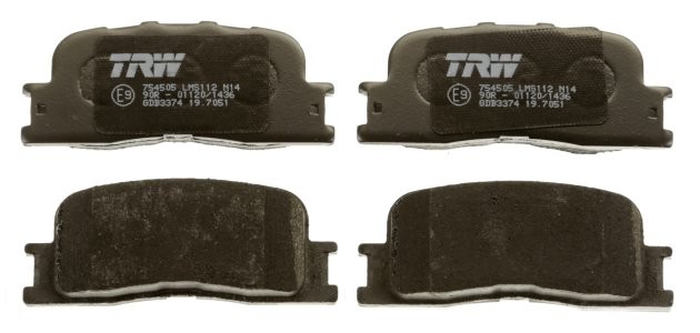 Set plăcuțe frână TRW, spate, pentru: LEXUS ES; TOYOTA CAMRY, HIGHLANDER / KLUGER 2.0-3.3 09.00- 3