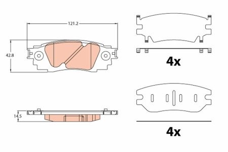Set plăcuțe frână TRW, spate, pentru: LEXUS RX; TOYOTA CAMRY, C-HR, COROLLA, RAV 4 V 1.2-3.5H 10.15-