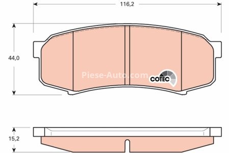 Set plăcuțe frână TRW, spate, (cu suplimente), pentru: LEXUS GX; MITSUBISHI PAJERO IV; TOYOTA 4 RUNNER V, LAND CRUISER, LAND CRUISER 100, LAND CRUISER PRADO 2.7-4.7 01.98-