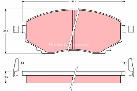 Set plăcuțe frână TRW, față (cu suplimente), pentru: MAZDA E, MPV I, MPV II 2.0-3.0 11.88-12.06