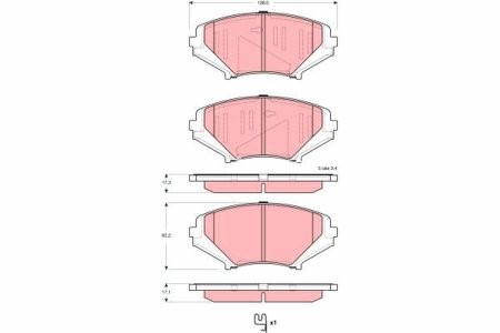 Set plăcuțe frână TRW, față (cu suplimente), pentru: MAZDA RX-8 1.3 08.03-06.12 3