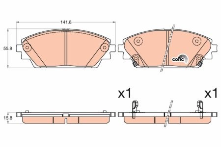 Set plăcuțe frână TRW, față (nu pentru versiunea SUA / Mexic), pentru: MAZDA 3, 3/HATCHBACK, CX-3, CX-30 1.5-2.2D 07.13-