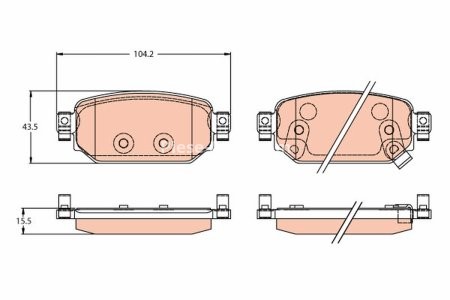 Set plăcuțe frână TRW, spate, pentru: MAZDA 3 1.5-2.2D 07.13-05.19 3