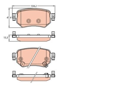 Set plăcuțe frână TRW, spate, pentru: MAZDA 6, 6/KOMBI 2.0/2.2D/2.5 08.12- 3