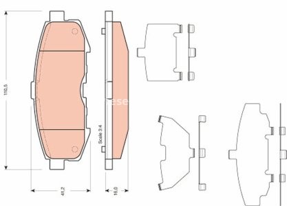 Set plăcuțe frână TRW, spate, pentru: MAZDA MPV II 2.0D/2.3 07.02-02.06 3