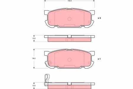 Set plăcuțe frână TRW, spate, pentru: MAZDA MX-5 II 1.6 05.98-10.05 3