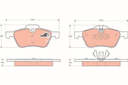 Set plăcuțe frână TRW, față, pentru: MINI (R50, R53), (R52) 1.4D/1.6 06.01-07.08