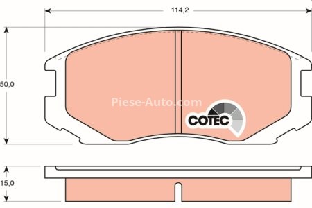 Set plăcuțe frână TRW, față, pentru: MITSUBISHI COLT III, COLT IV, COLT V, LANCER III, LANCER IV, LANCER V, LANCER VI, MIRAGE IV, MIRAGE V, TREDIA 1.3-2.0D 08.86-10.03