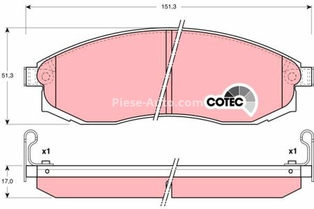 Set plăcuțe frână TRW, față, pentru: MITSUBISHI L200; NISSAN MAXIMA / MAXIMA QX IV 2.0-3.0 01.95-12.07