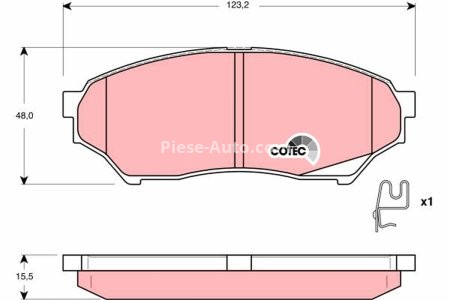 Set plăcuțe frână TRW, față (cu suplimente), pentru: MITSUBISHI PAJERO PININ I 1.8/2.0 10.99-06.07