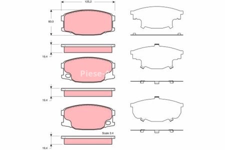 Set plăcuțe frână TRW, față / spate, pentru: MITSUBISHI CANTER (FB7, FB8, FE7, FE8) VII, CANTER (FE5, FE6) VI 3.0D-4.9D 07.86-