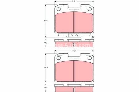 Set plăcuțe frână TRW, spate, pentru: MITSUBISHI 3000 GT 3.0 01.90-08.99