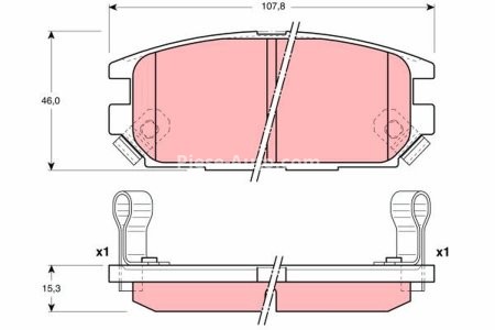 Set plăcuțe frână TRW, spate, pentru: MITSUBISHI ECLIPSE IV, GALANT VII, LANCER IV, LANCER V, LANCER VI, LANCER VII, MAGNA, PROUDIA/DIGNITY, SIGMA, SPACE 2.0-4.5 06.92-12.08