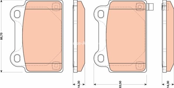 Set plăcuțe frână TRW, spate, pentru: MITSUBISHI LANCER VIII 2.0 06.08-