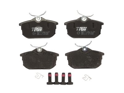 Set plăcuțe frână TRW, spate, (cu accesorii; cu șuruburi de ghidare etrier frână), pentru: VOLVO S40 I, V40; MITSUBISHI CARISMA, COLT CZC VI, COLT VI, SPACE STAR 1.1-2.0 05.95-06.12