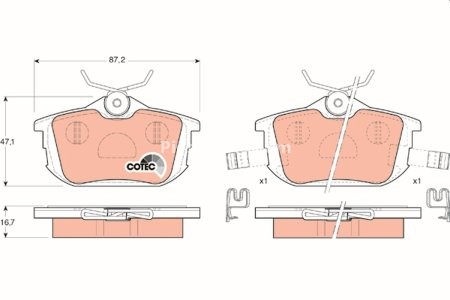 Set plăcuțe frână TRW, spate, (cu accesorii; cu șuruburi de ghidare etrier frână), pentru: VOLVO S40 I, V40; MITSUBISHI CARISMA, COLT CZC VI, COLT VI, SPACE STAR 1.1-2.0 05.95-06.12