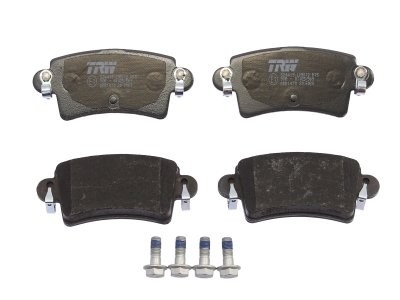 Set plăcuțe frână TRW, spate, (cu accesorii; cu șuruburi de ghidare etrier frână), pentru: NISSAN INTERSTAR; OPEL MOVANO A; RENAULT MASTER II 1.9D-3.0D 07.98-