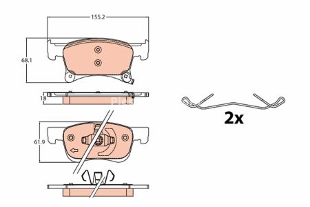 Set plăcuțe frână TRW, față, pentru: OPEL ADAM, CORSA E, CORSA E/HATCHBACK 1.0-1.4LPG 10.12-