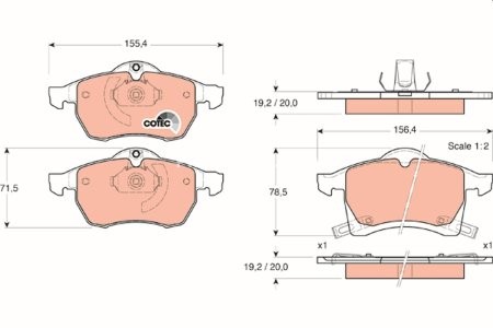Set plăcuțe frână TRW, față, pentru: OPEL ASTRA G, ASTRA G/KOMBI, ZAFIRA A, ZAFIRA B, ZAFIRA B/MINIVAN 1.6-2.2D 02.98-04.15