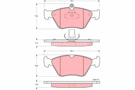 Set plăcuțe frână TRW, față, pentru: OPEL CALIBRA A, OMEGA B, VECTRA A; SAAB 900 II 2.0/2.3/2.5 08.91-12.00 3