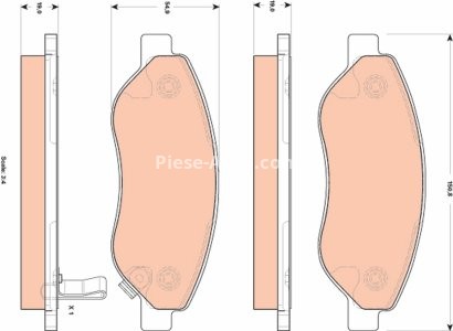 Set plăcuțe frână TRW, față, pentru: OPEL CORSA D 1.4/1.7D 08.06-08.14