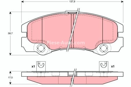 Set plăcuțe frână TRW, față, pentru: OPEL FRONTERA B 2.2/2.2D/3.2 09.98-07.04