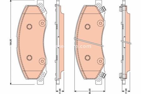 Set plăcuțe frână TRW, față (cu suplimente), pentru: OPEL INSIGNIA A, INSIGNIA A COUNTRY; SAAB 9-5 1.4-2.8 07.08-03.17