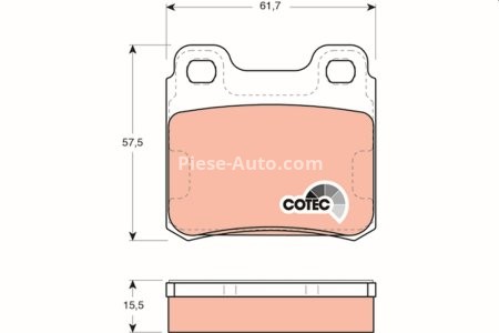 Set plăcuțe frână TRW, spate, pentru: OPEL ASTRA F, CALIBRA A, KADETT E, VECTRA A, VECTRA B; SAAB 900 II 1.6-2.5 09.84-07.02