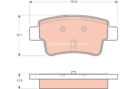Set plăcuțe frână TRW, spate, pentru: OPEL CORSA D, CORSA D/HATCHBACK 1.0-1.7D 07.06-08.14