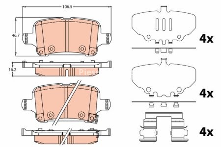 Set plăcuțe frână TRW, spate, pentru: OPEL INSIGNIA B, INSIGNIA B COUNTRY, INSIGNIA B GRAND SPORT 1.5-2.0D 03.17-