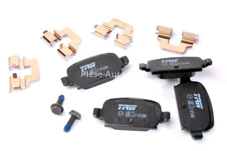 Set plăcuțe frână TRW, spate, (cu accesorii; cu șuruburi de ghidare etrier frână), pentru: OPEL CORSA C, CORSA C/HATCHBACK, TIGRA 1.3D-1.8 09.00-06.12