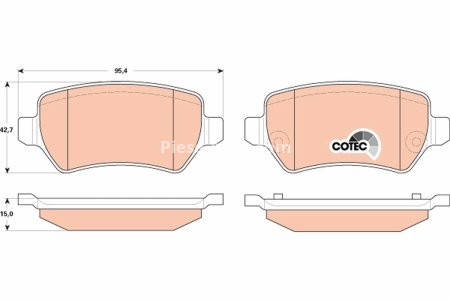 Set plăcuțe frână TRW, spate, (cu accesorii; cu șuruburi de ghidare etrier frână), pentru: OPEL ZAFIRA B, ZAFIRA B/MINIVAN 1.6-2.2 07.05-04.15